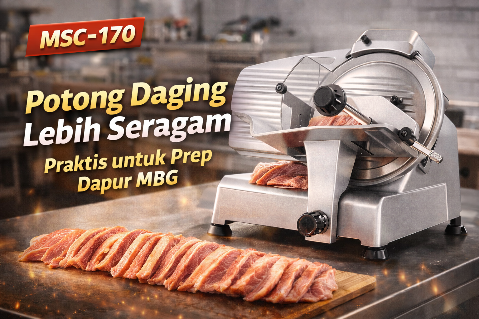 Agar Dapur MBG Lebih Tertata, Meat Slicer MSC-170 Bisa Jadi Solusi Prep Daging Lebih Seragam